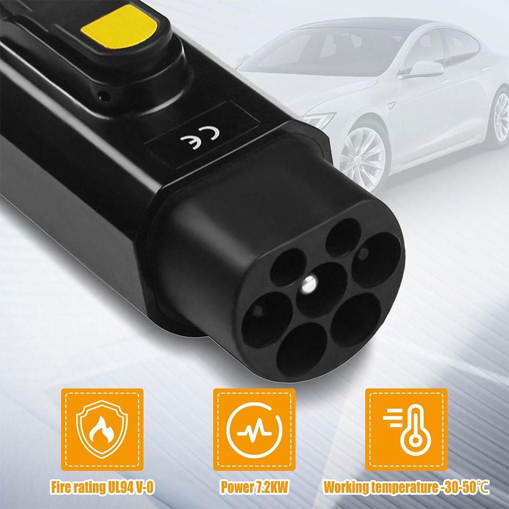 EV Charger Adaptor For Electric Vehicle Connector Type 2 IEC 62196 toType 1 SAE J1772 7KW 32A Conventor