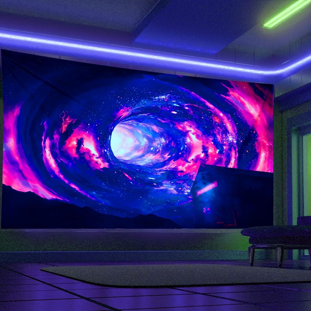 Cosmic Vortex Tapestry - Vibrant Galaxy Design With A Blend Of Blue And Pink Hues For A High-Elegance, Modern Ambiance