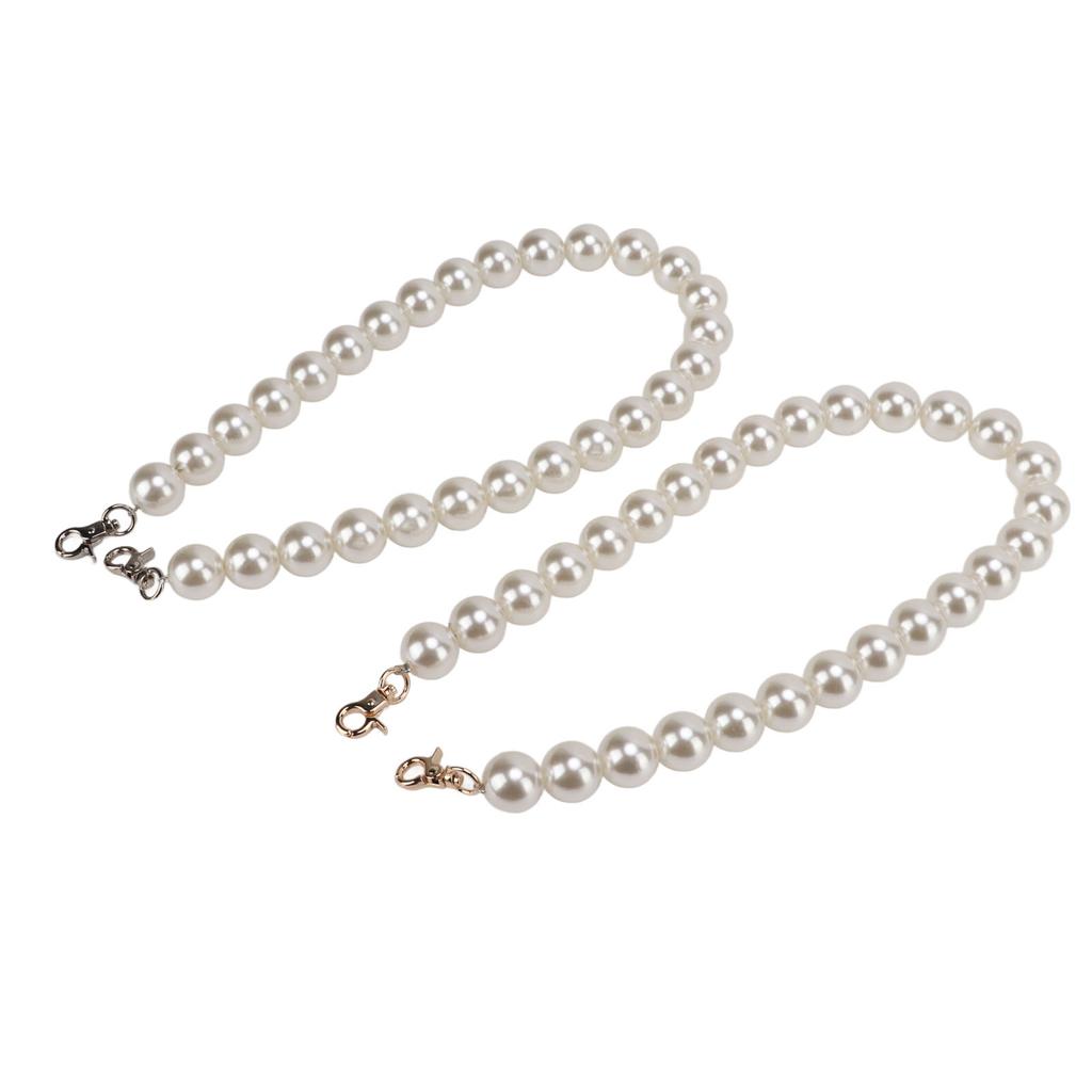 2Pcs Pearl Bead Bag Chain 60cm Workmanship Easily Install Detachable Bag Chain Accessories for