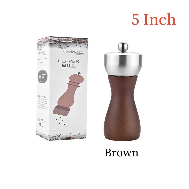 Manual Salt and Pepper Grinder Sets 304 Stainless Steel Head Home Cooks Spice Grinder Adjustable Ceramic Shaker Pepper Mill Set