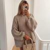 Women Fashion Round Neck Knitted Jumper 2024 New Autumn Winter Long Lantern Sleeve Sweater Female Hight Street Warm Lady Chic Pullover Sweater