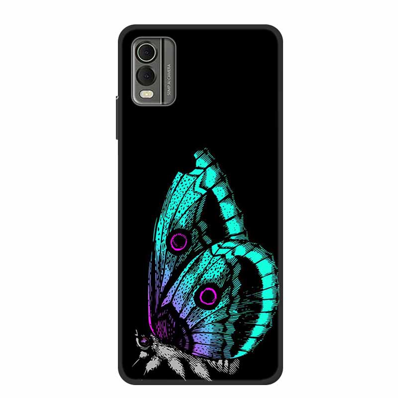 Pentru husă Nokia C32 6,5" Husă spate din silicon moale TPU de lux Carcase pentru telefon pentru NokiaC32 Protector drăguț Rezistent la șocuri Flori Capa