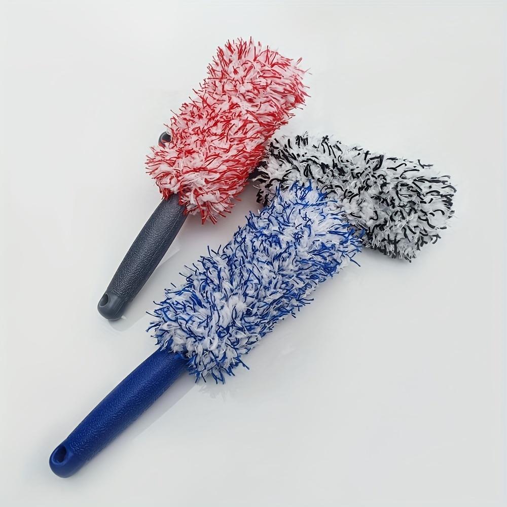 Beauty Car Wash Supplies Microfiber Long Handle Tire Brush Cleaning Plush Tire Brush Wheel Brush