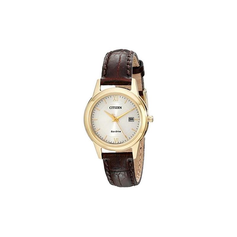 

CITIZEN Corso Series 30m Waterproof Solar Quartz Leather Strap Women s Watch Silver Dial FE1082-05A срібний