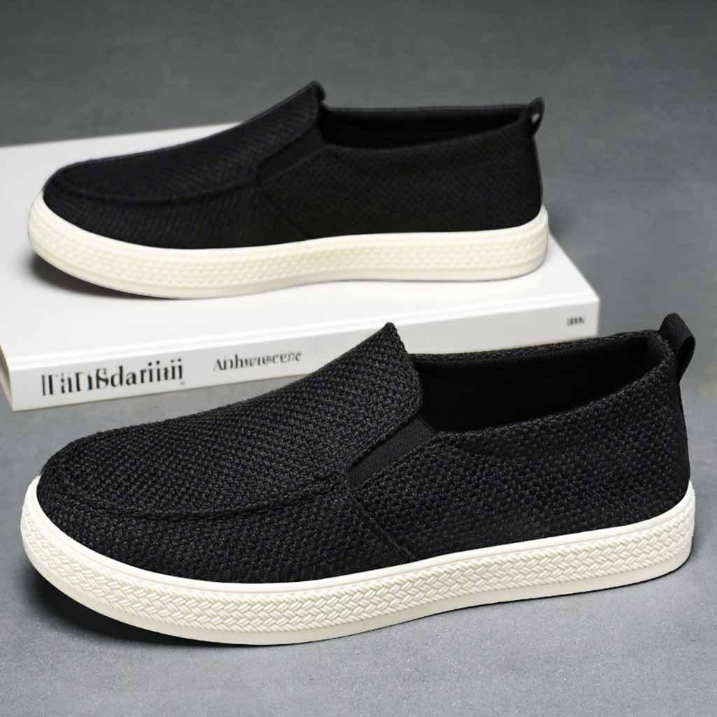 Old Beijing cloth shoes men's summer casual shoes driving shoes walking with one pedal breathable soft sole not tired feet men's shoes