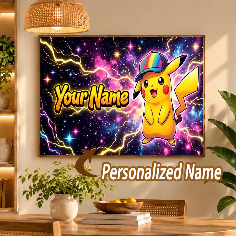 Pikachu Custom Name Diamond Painting Personalized 5D Full Drill DIY Diamond Art Home Decor