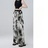 New Chinese Style Pants for Women In Summer High Waist Draping Ink Painting Wide-leg Pants To Make Them Look Slim Straight Pants