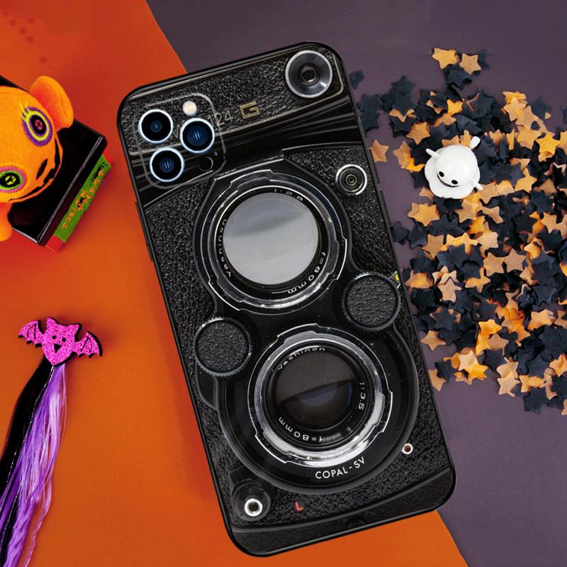 Retro Camera Bumper Case For iPhone 16 14 15 Pro Max 11 12 13 Pro Max Mini XR 16e 16 15 Plus Phone Cover