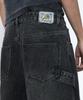 Sseleupe Multi-Pocket Carpenter Wide Denim Pants Charcoal