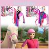 Lifesize Detailed Horse Model With Movable Head And Removable Saddle For Play