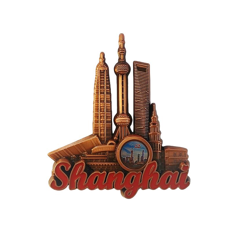 China Shanghai Oriental Pearl TV Tower 3D Stereoscopic Tourism Souvenirs Metal Decoration Home Refrigerator Magnets