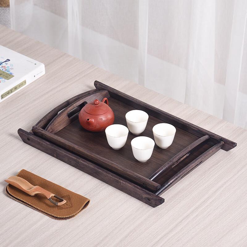ZISIZ Walnut Wood Serving Tray with Handles