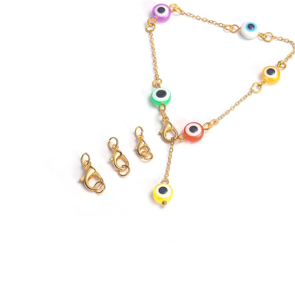 10Pcs 10 12 14 Mm Lobster Clasps Hooks With Jump Rings End Clasps Connectors For DIY Jewelry Making Supplies Accessories