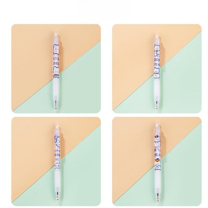 1 Pc Cartoon Bear Press Pen Fluent Writing Suitable for Office Work Brushing Questions, Signing Writing, Diaries, Notes, Student Classroom Prizes, F