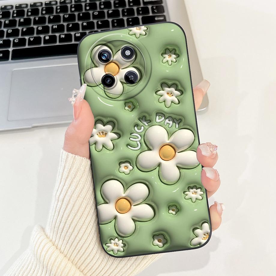 Flower Girly Fashion Phone Case For Realme 11 4G / Realme RMX3636 6.4" Back Cover Butterfly Love Heart Bumper Fundas Matte Capa