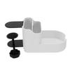 Desk Cup Holder Clamp Clamp On Cup Holder with Charging Hole Spill Proof Storage Rack for Home Office White