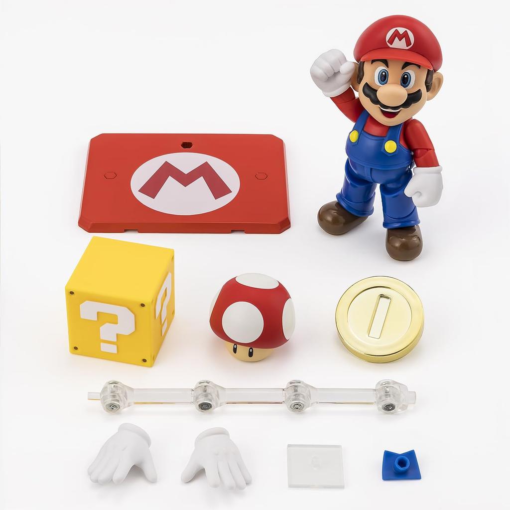 TAMASHII NATIONS Super Mario Mario Approximately 100mm ABS PVC Painted Movable Figure S.H.Figuarts (SUPER MARIO) &