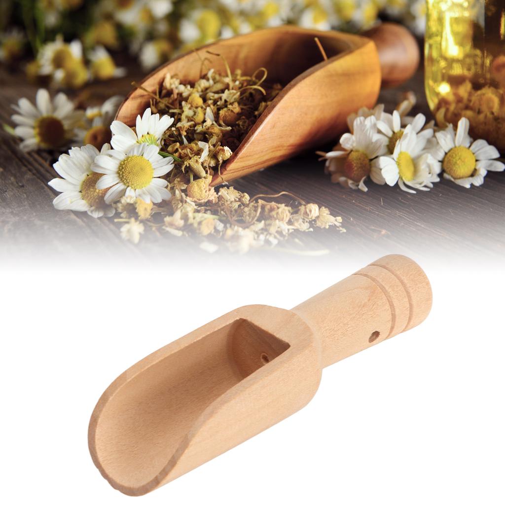 10pcs Wood Bath Salt Scoop Polished Surfaces Eco Friendly Salt Scoop Bath Scoop for Shower Room