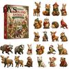Reusable Holiday Decoration 24 Days Christmas Advent Calendar 2026, 2D Acrylic Reading Cats/Dogs/Forest Animals Surprise Unboxing Gift Ornament
