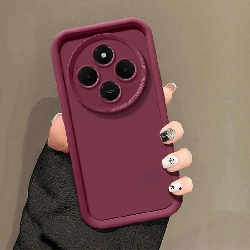 

Мягкий чехол TPU для Xiaomi Redmi Note 14 Pro Plus 14C Fundas Candy Color Silicone Phone Cover Redmi Note 14 Pro 5G вино красного