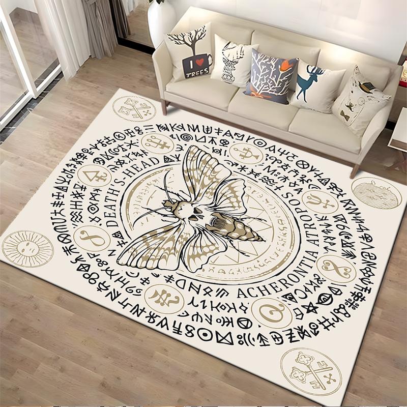 Death's-Head Hawk Moth Symbol Rug Non-slip rug suitable for living room and bedroom sofas