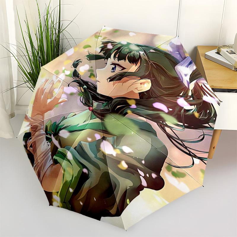 

1pc Outdoor Umbrella with Anime Character Design - Automatic Opening/Closing Umbrella with Portable Tri-Fold Design, 8-Rib Iron Frame, Perfect Gi