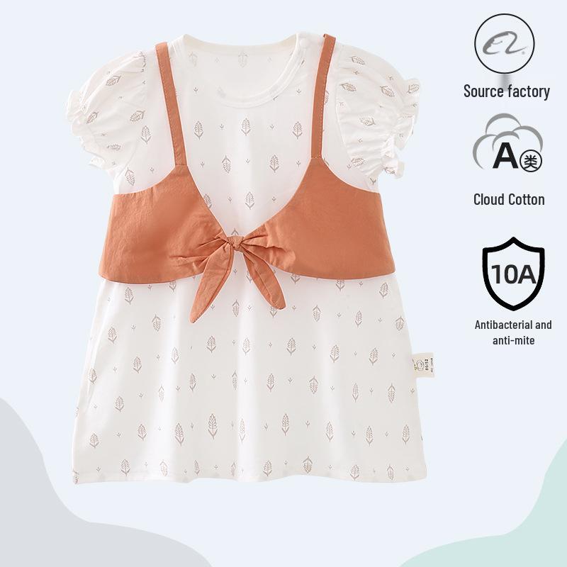 Bestseller Mädchen Sommerkleid mit kurzen Ärmeln aus Baumwolle - Stilvolles Prinzessinnen-Outfit für Kleinkinder