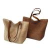 1Pcs Bohemian Summer Fashion Straw Beach Tote Bag Hand-Woven Women'S Shoulder Handbag Travel Shopper Weaving Shopping Bags