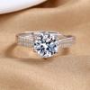 2026 2-carat Starlight Queen Ring Women's Light Luxury Six-Claw Wedding Ring Engagement Anti-Mozambique Opening Jewelry
