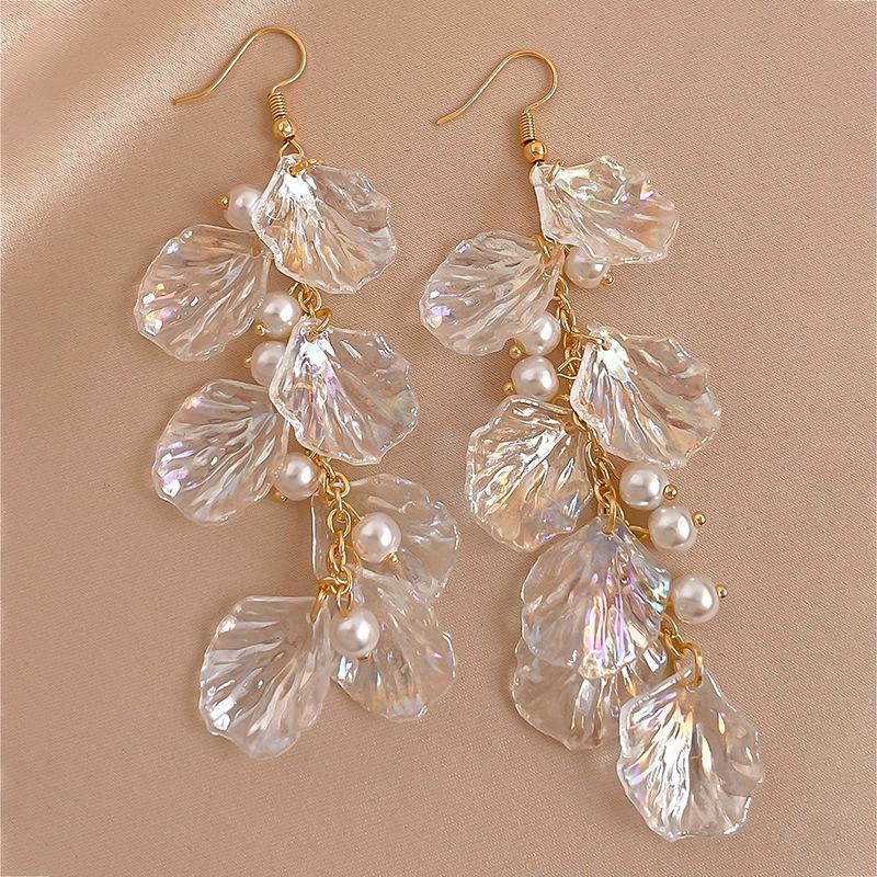 

Ретро Элегантные Акриловые Серьги-кисточки с цветами - Европейская и Американская Мода Ниша для Женщин