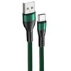 3A Nylon USB-C Cable Fast Charging for Xiaomi Redmi 14C 13C, Redmi Note 13 14 4G-5G, Note 13 Pro Plus 5G - 1M Green