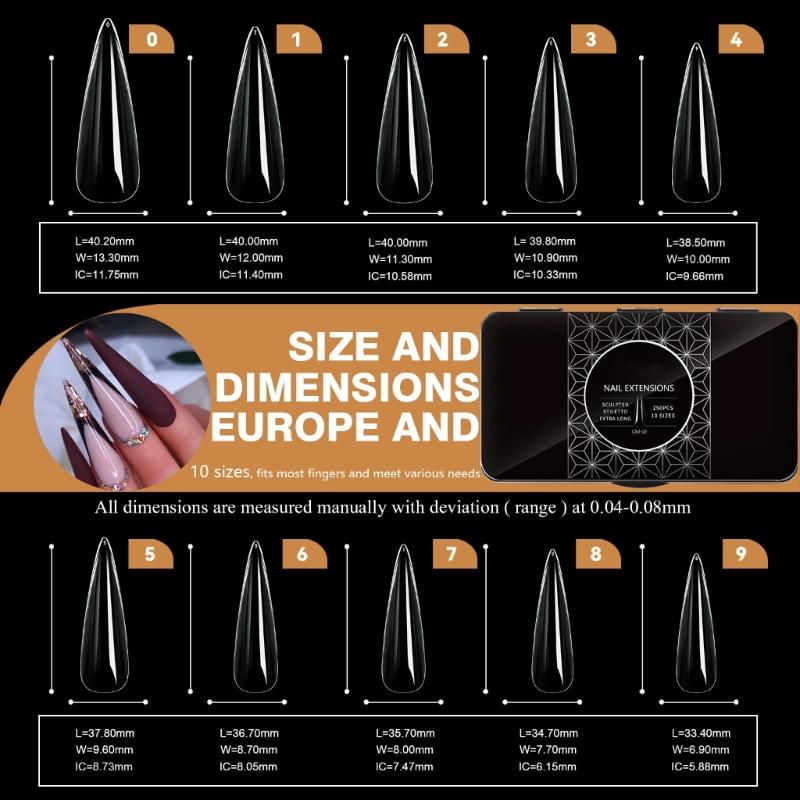Clear Gel Nail Tips DIY Nail Extensions Transparent False Nails Art Decoration Long-Lasting Perfect for DIY Nail Art