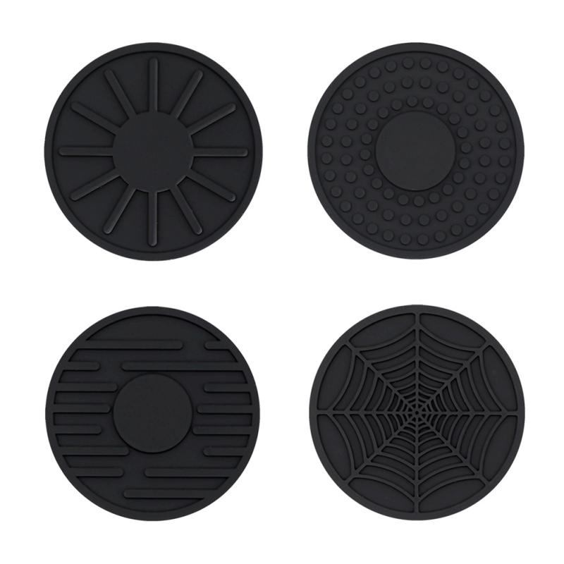 Hot! 4pcs Silicone Coaster Creative Round Universal Household Cup Mat For Water Cup Coffee Cup Tea Cup