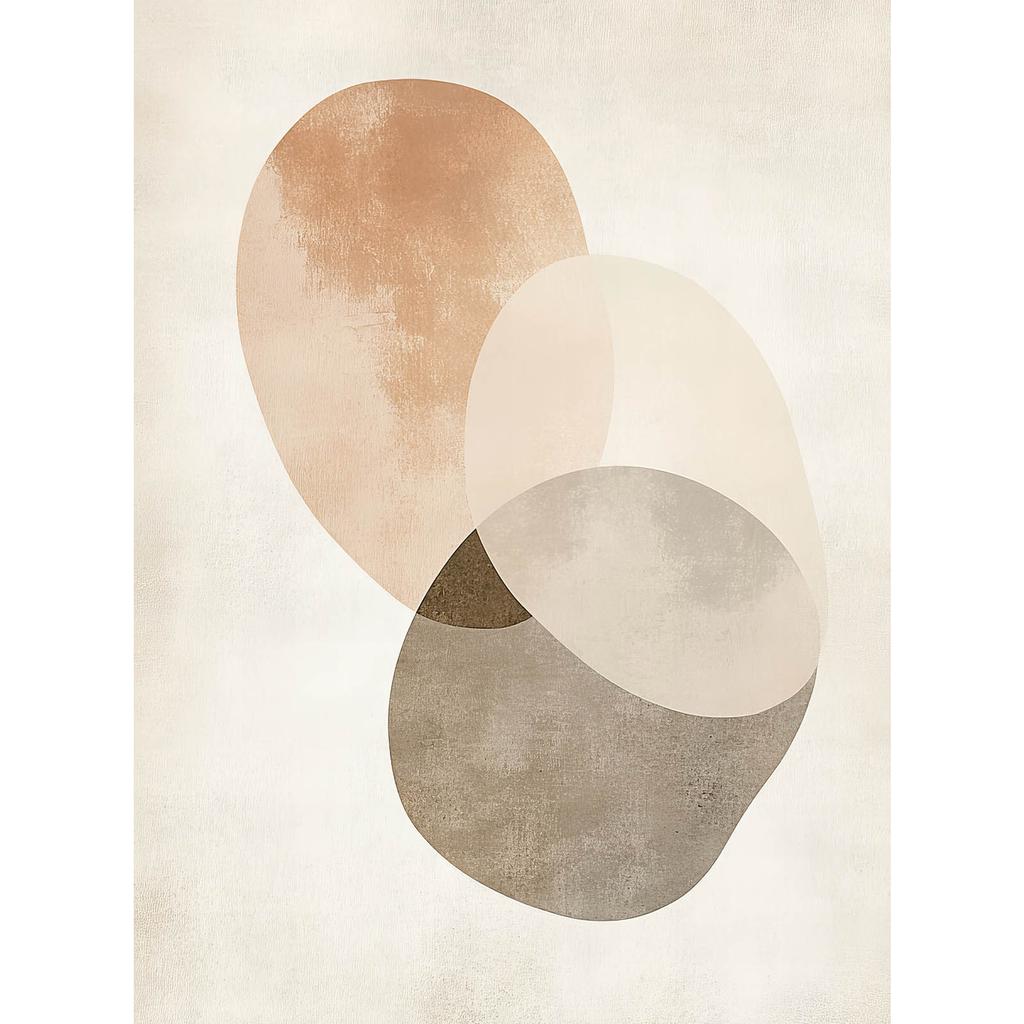 Abstrakcyjne Koła - Minimalistyczna Sztuka Abstrakcyjne Koła - Minimalistyczna Sztuka, 30X40 Cm, Rama Drewniana Ciemny Brąz, Papier Matowy 230 Gsm