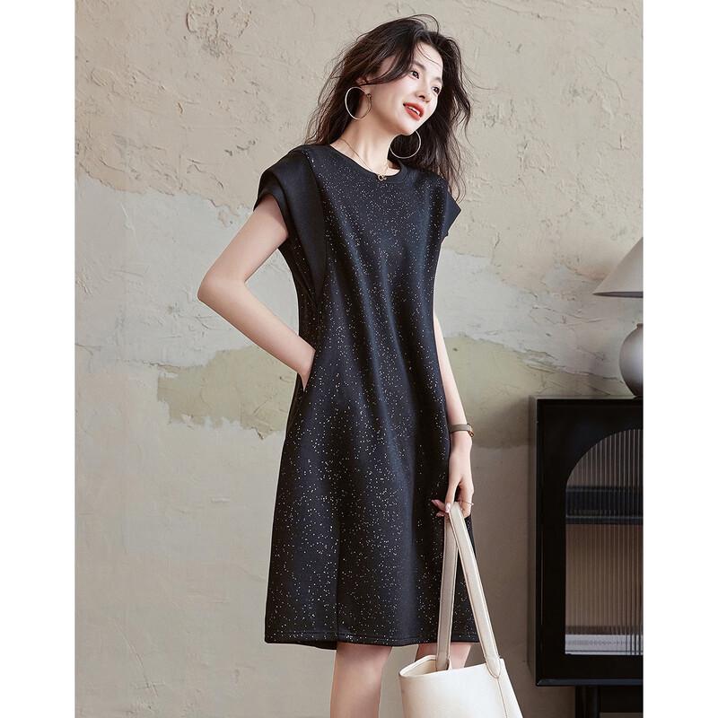 Платье Demana Urban с пайетками, круглым вырезом и коротким рукавом S