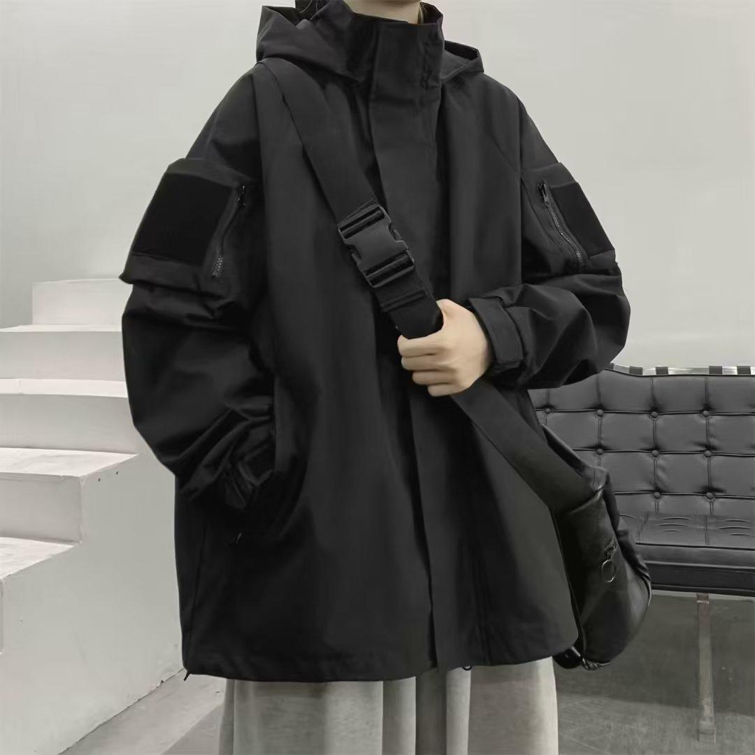 

Стильная мужская корейская повседневная куртка на весну и осень M чёрный