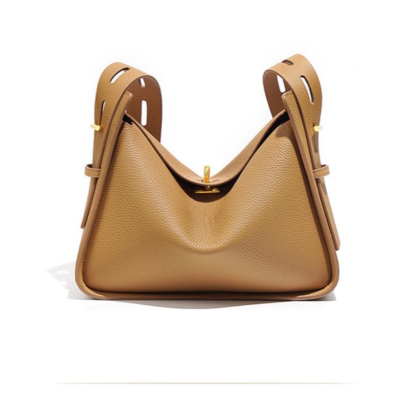 Luxury Designer Women Crossbody Bag Top Grain Genuine Cow Leather Large Capacity Shoulder Bag with Adjustable Wide Strap