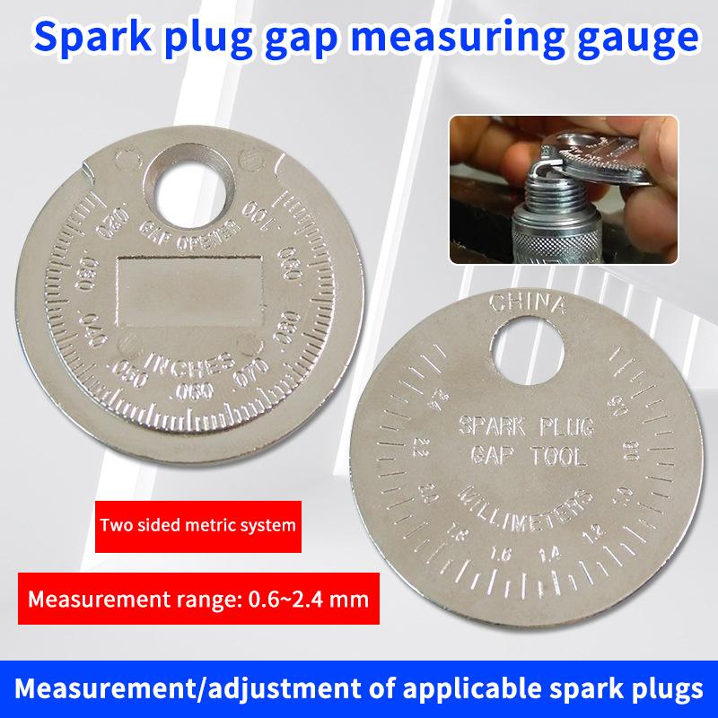 Coin- Type 0.6-2.4Mm 0.02-0.10 Inch Spark Plug Gap Gauge Measurement Tool Range Spark Plug Gage Caliber Measuring Tool 1/5Pcs