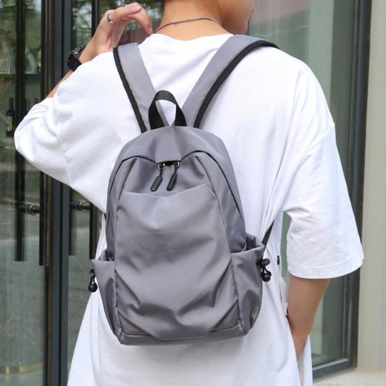 Solid Color Backpack for Men And Women Oxford Fabric Waterproof School Bag