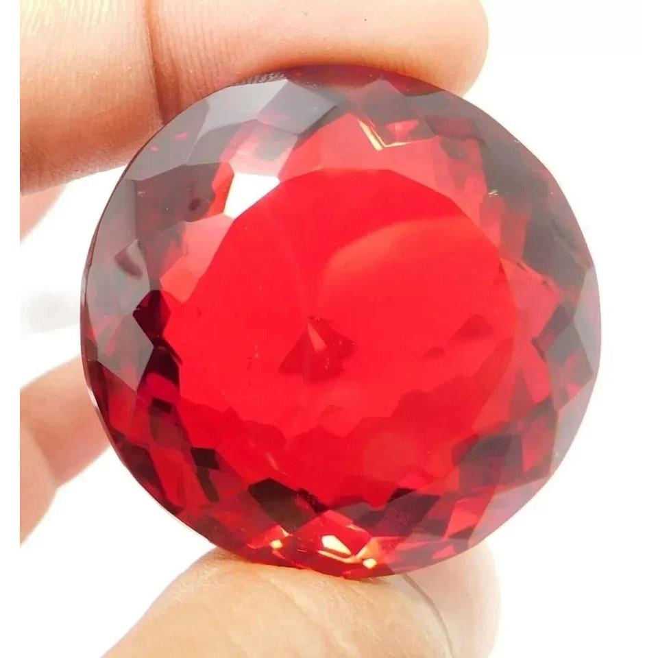 Natural Brazilian Red Color Topaz Round Cut 118+ Ct Fabulous Certified Gemstone