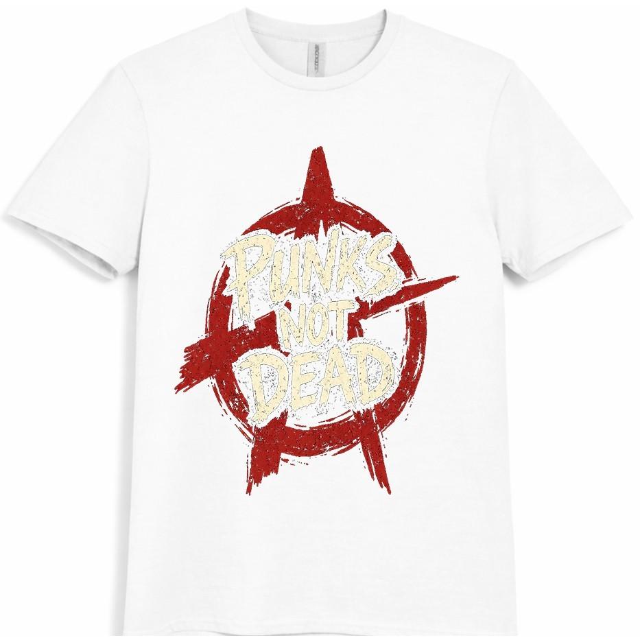 Punk Rock T Shirt Punks Not Dead Anarchy Star Graphic Tee Alternative Music Top