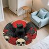 Winged Black Cat,Round Area Rug,Carpet Rug for Living Room Bedroom Sofa Playroom Decor,Non-slip Floor Mat
