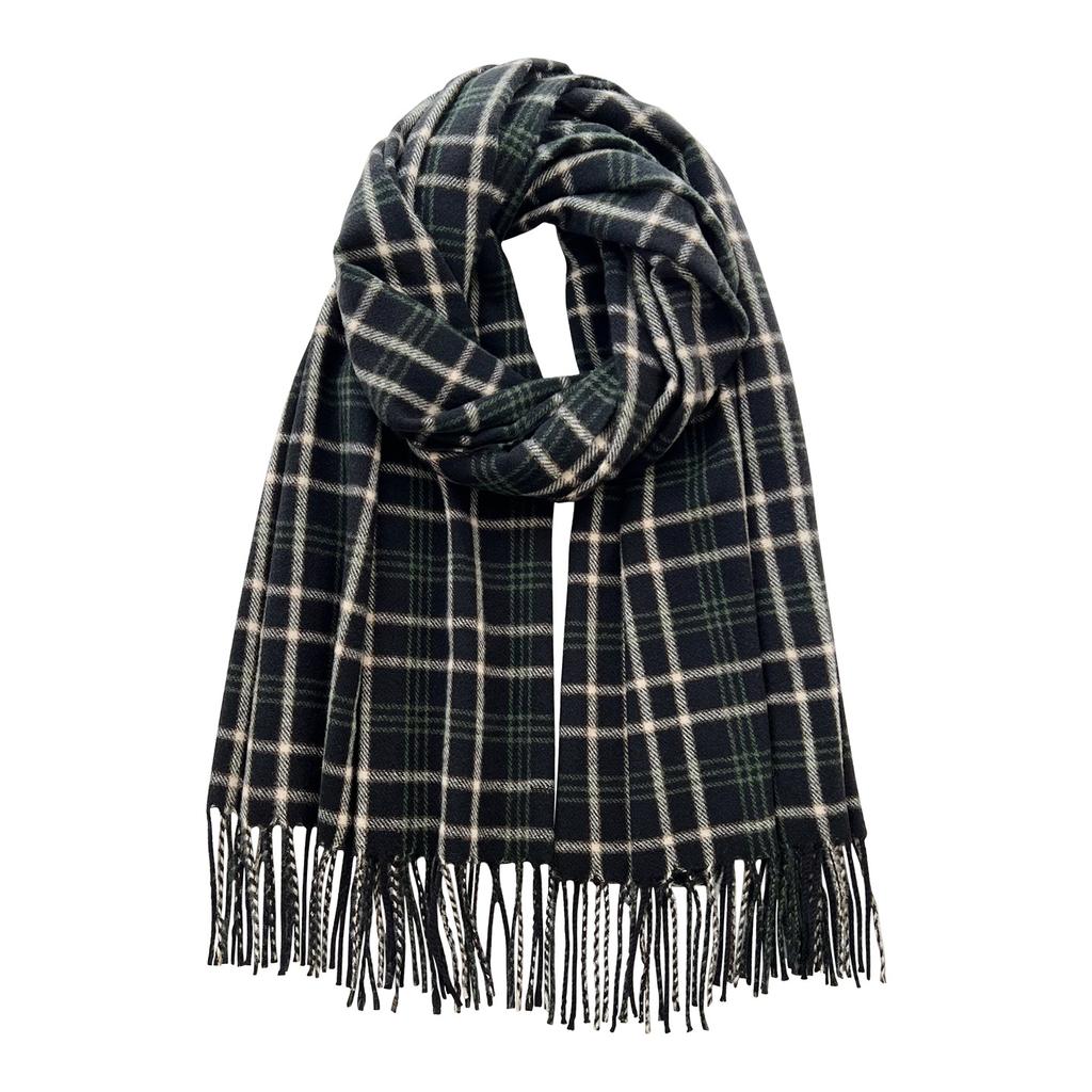 New Korean Version Plaid Line Imitation Cashmere Scarf Couple Fashion Thickened Warm Simple Scarf Atmosphere Shawl