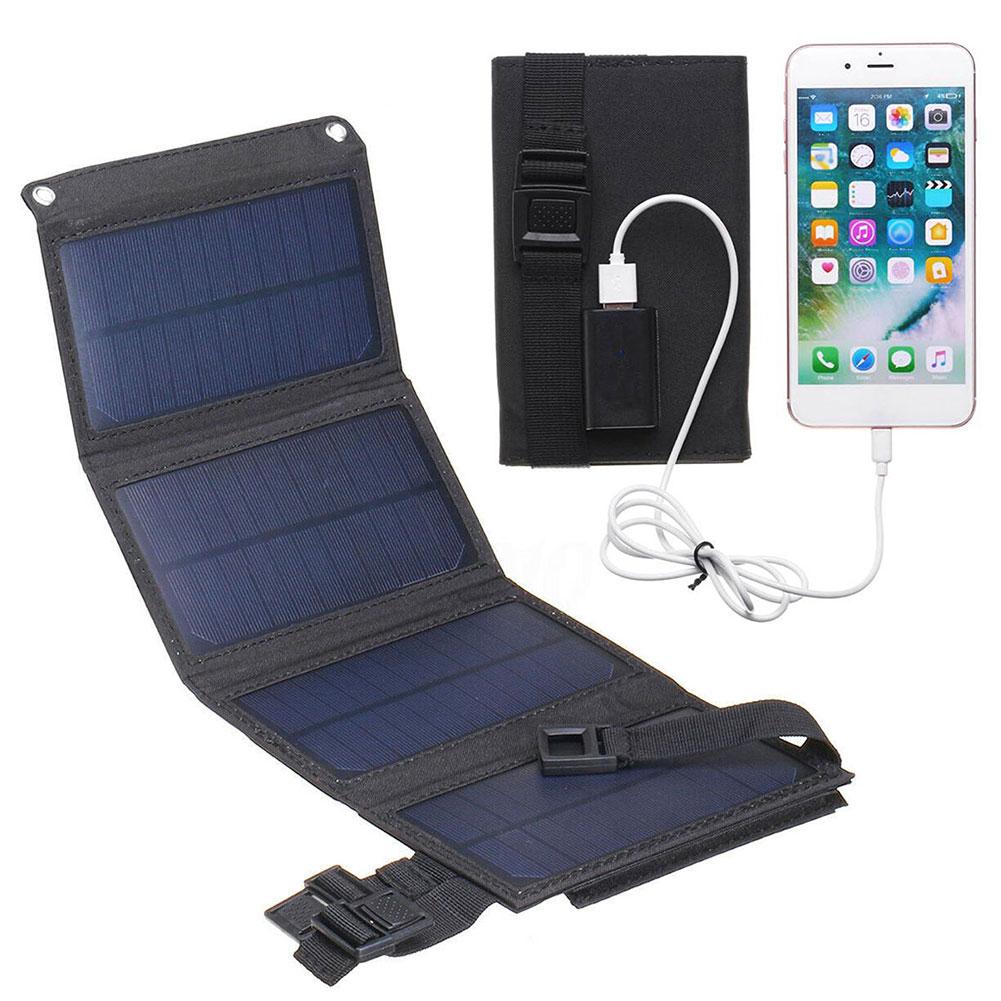20W 5V Folding Solar Panel Portable Battery Phone Charger Foldable Mobile Power Bank Charger for Outdoor Hiking Emergency Power