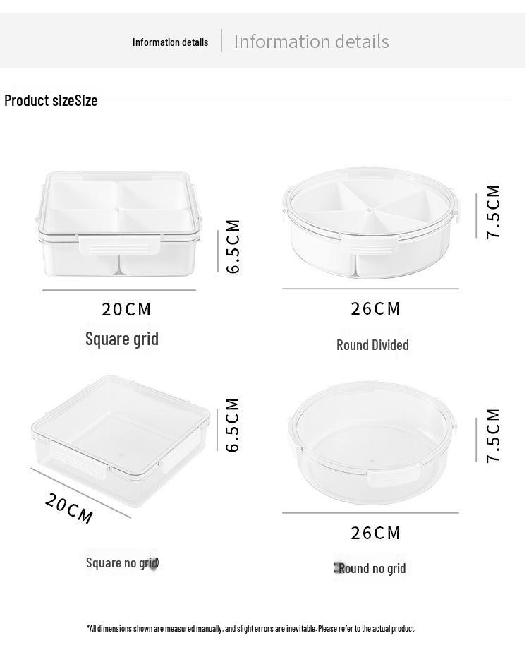 Luxe Fruit and Snack Storage Plate with Lid – Divided Sections for Fruits & Dried Snacks