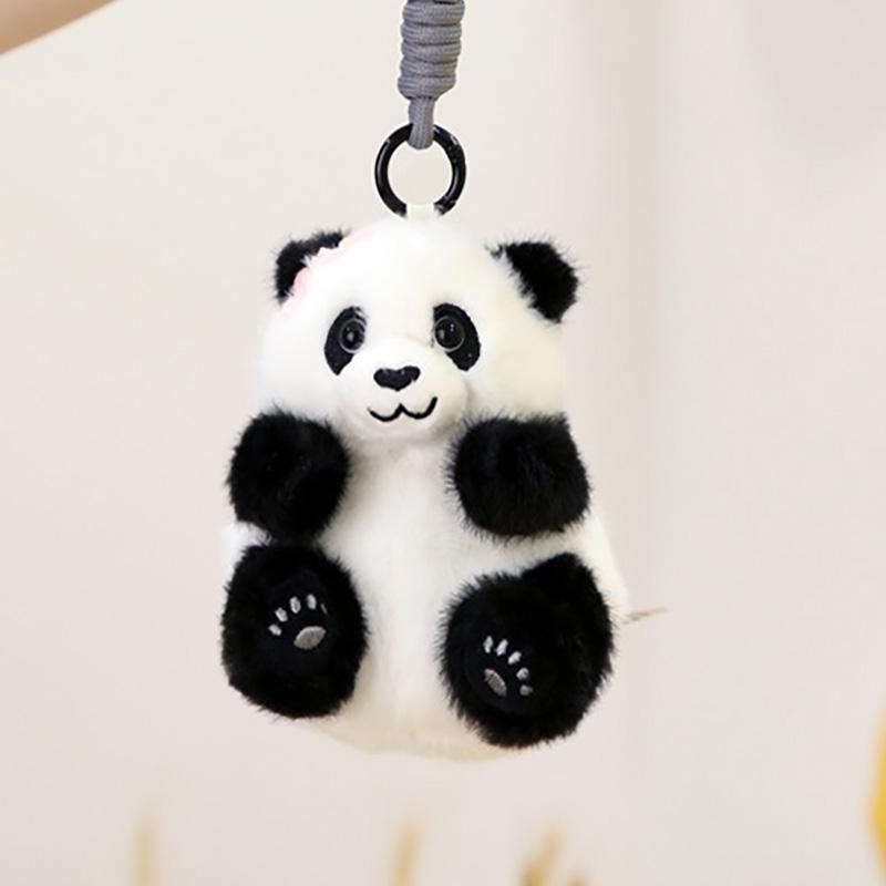 Animal Simulated Panda Filling Key Plush Doll Keychain Bag Doll Pendant Gift