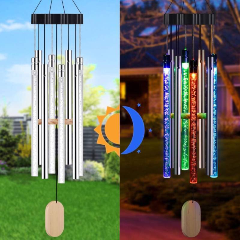 Solar-Blasen-Windspiel-Licht mit LED-Beleuchtung für die Außendekoration im Garten