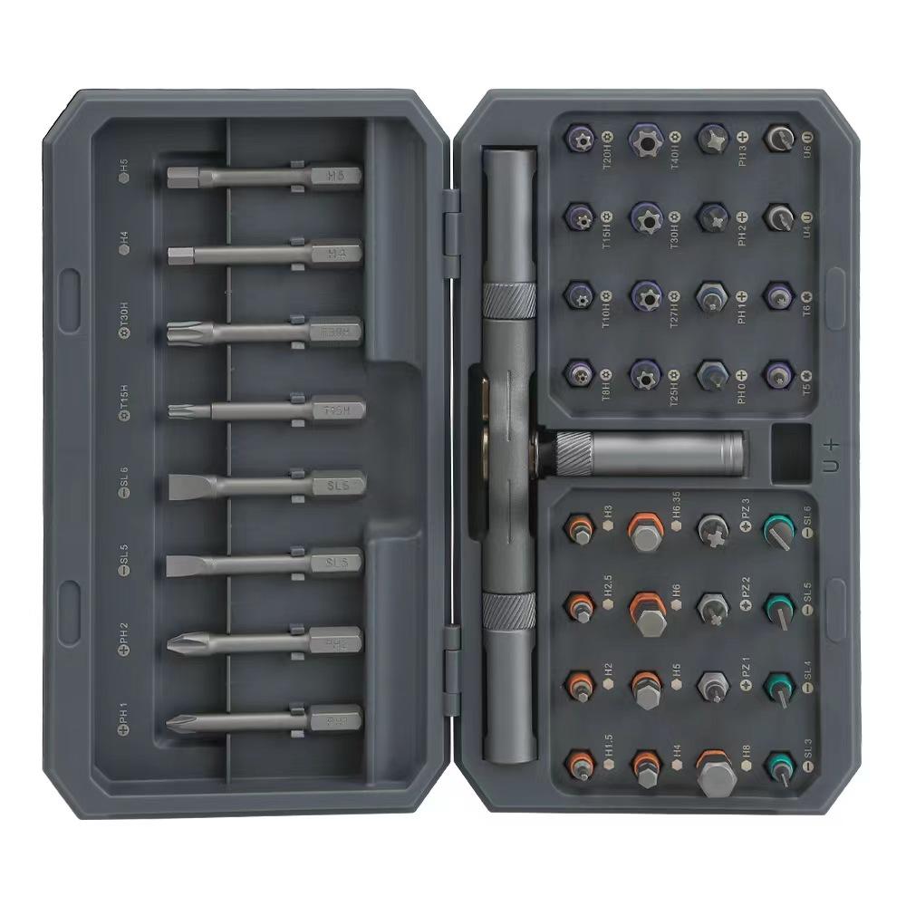 42pcs/set Magnetic Screwdriver Set DIY Ratchet Screwdriver Set Multi Bit Drive Set with Detachable Ratchet Handle DIY Tools