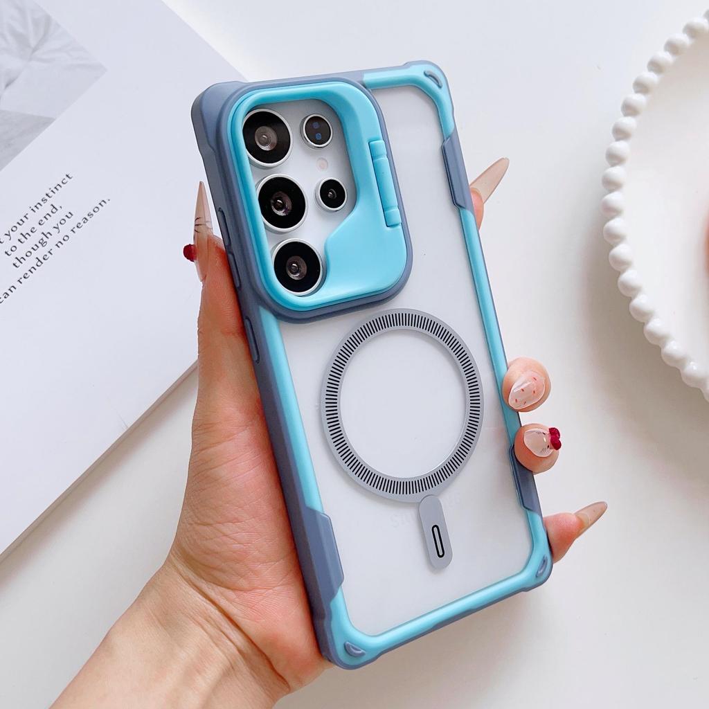 Samsung S25/S24 Ultra Magnetic Lens Cover Phone Case - Drop-proof, Cross-border Compatible