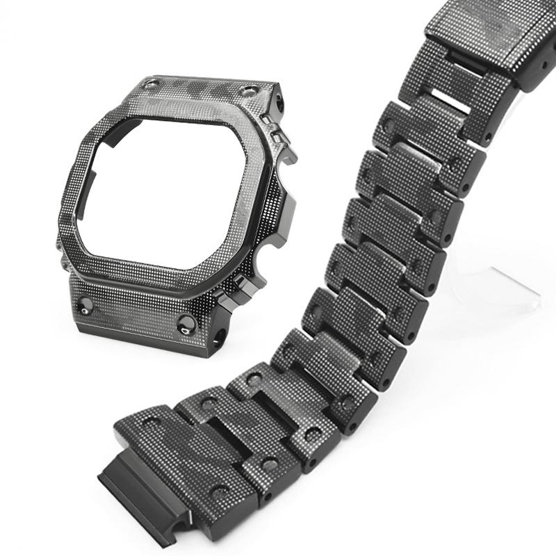 Stainless Steel Replacement Case & Band for Casio G-Shock DW-5600/GW-M5610 Men's Watch
